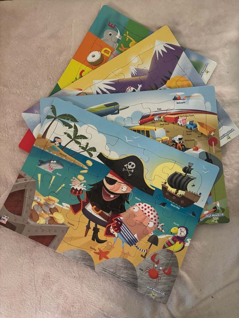 PlayMonster Jigsaw Puzzles Lot of 5 Kids Tray Puzzles